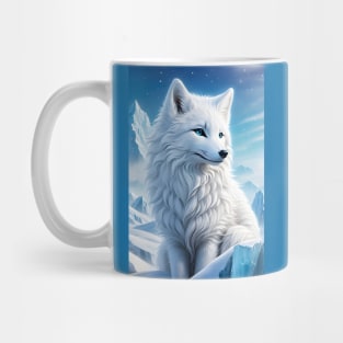 Beautiful arctic fox in snow Mug